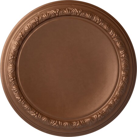 Ekena Millwork Carlsbad Ceiling Medallion (Fits Canopies up to 14 1/4"), 19 1/2"OD x 1 3/4"P, Polished Copper CM19CAPOS